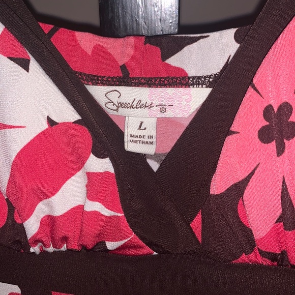 Speechless large mid-length vneck flower dress - Picture 3 of 4